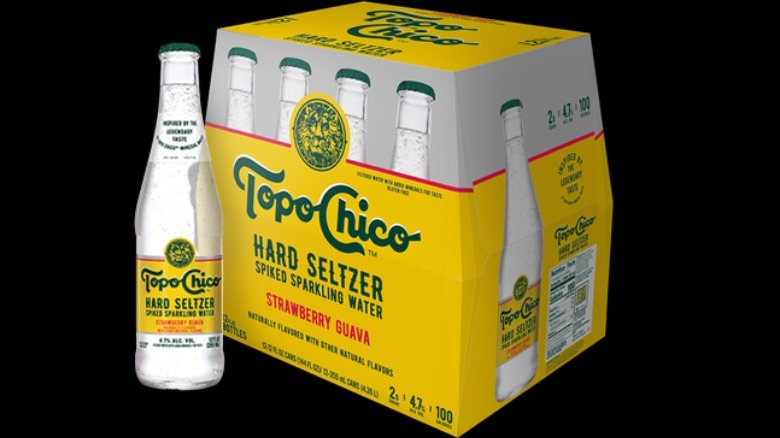 Topo Chico hard seltzer bottles