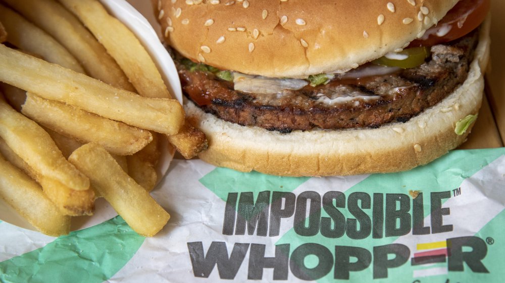 A generic shot of the Impossible Whopper from KFC