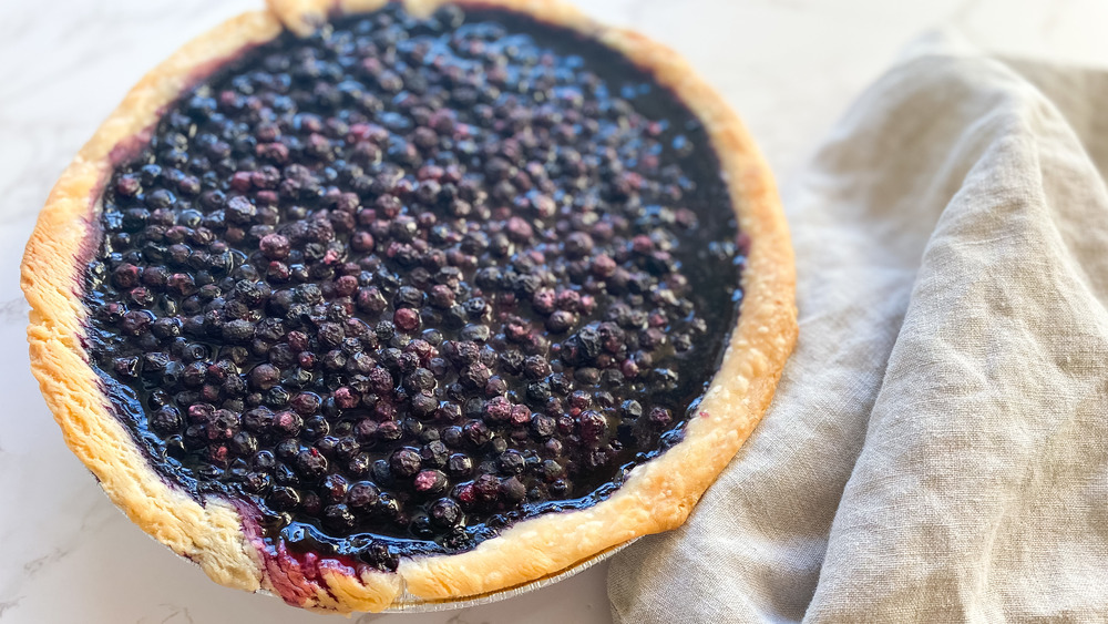 blueberry pie served