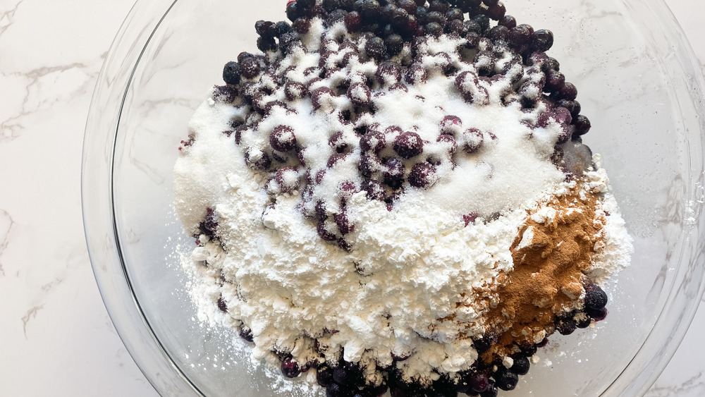 blueberry pie filling prepped