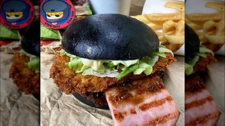 Kuro Ninja Burger with fries