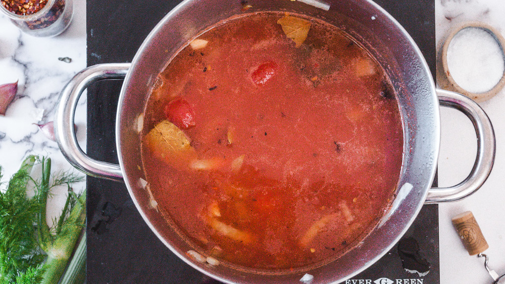 tomato soup in pot