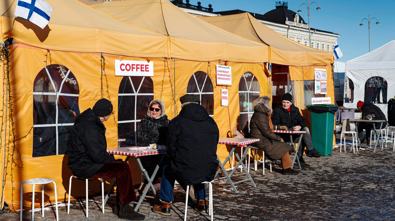 Drinking coffee in Finland