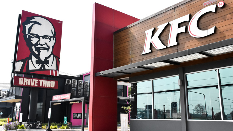 KFC location exterior with drive-thru