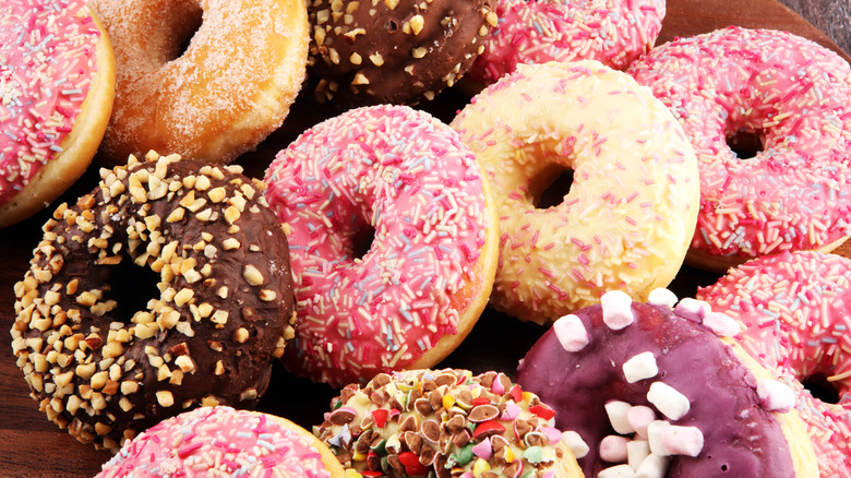 Assorted donuts close-up