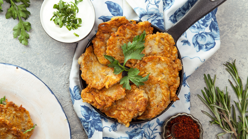 Crispy latke and dreidels