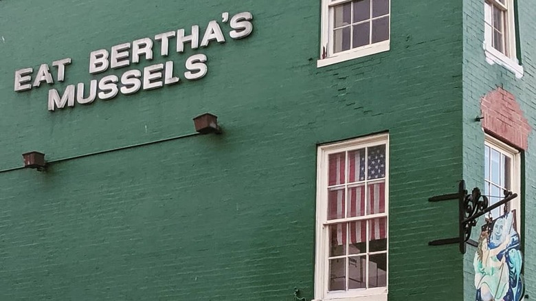 Bertha's restaurant exterior signage