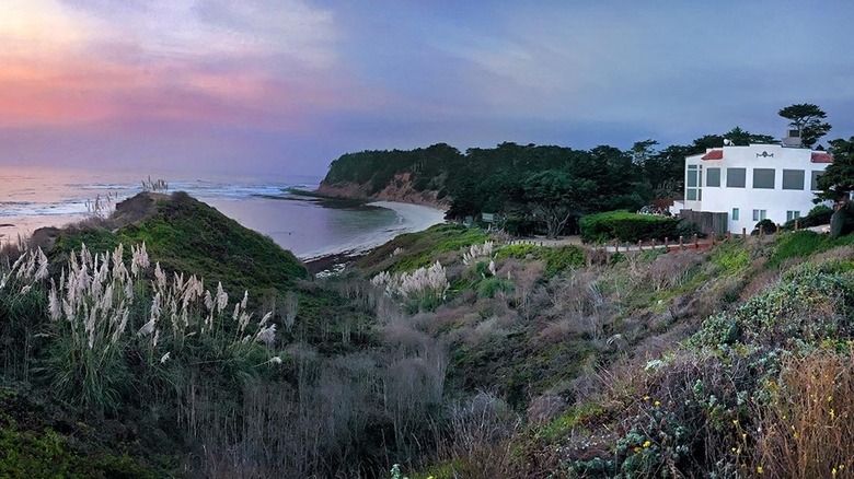 Moss Beach Distillery at sunset