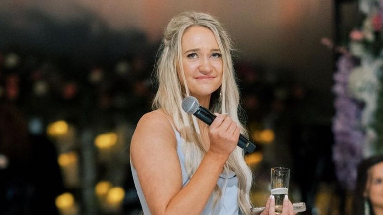 Paige Drummond emotional during wedding toast