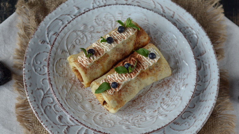 Icelandic pancakes on a white plate