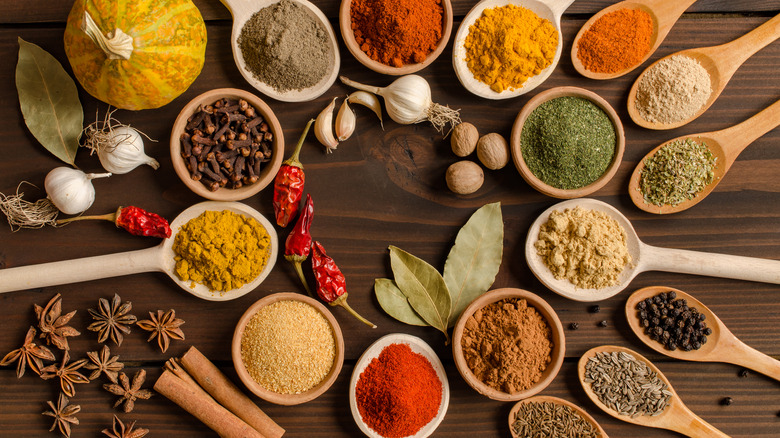 A variety of spices