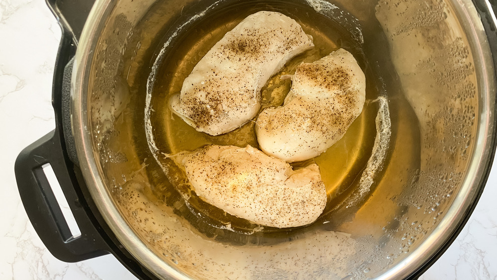cooked chicken in Instant Pot 