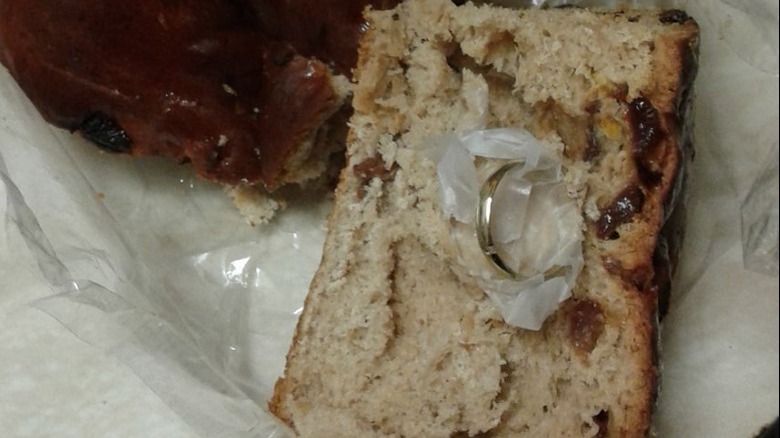 barmbrack slice with ring