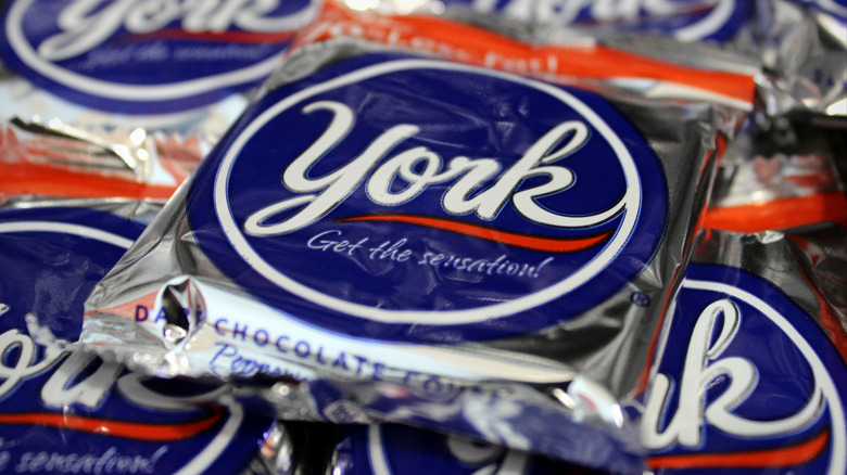 Closeup of York peppermint patties