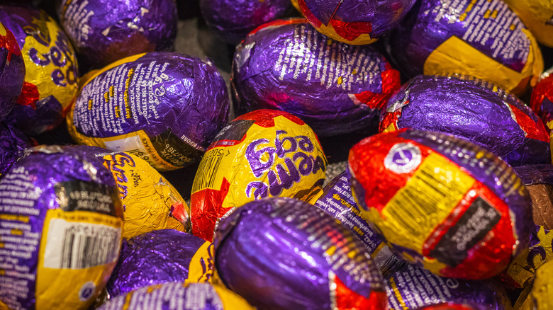 Pile of Cadbury creme eggs