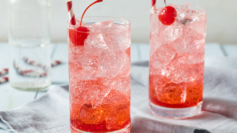 Shirley Temples with cherries