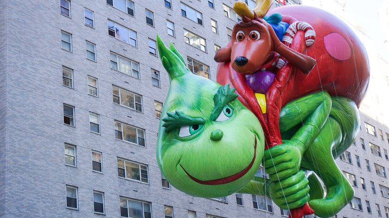 Grinch parade balloon