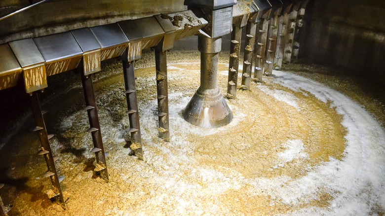 bourbon mash in vat