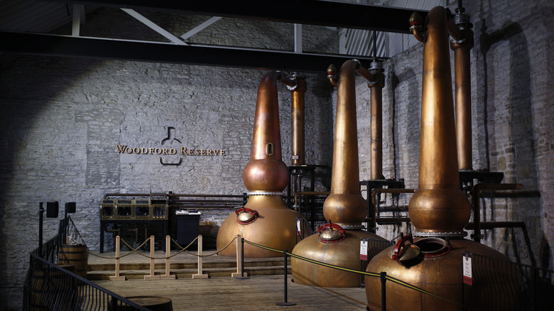 copper stills at distillery