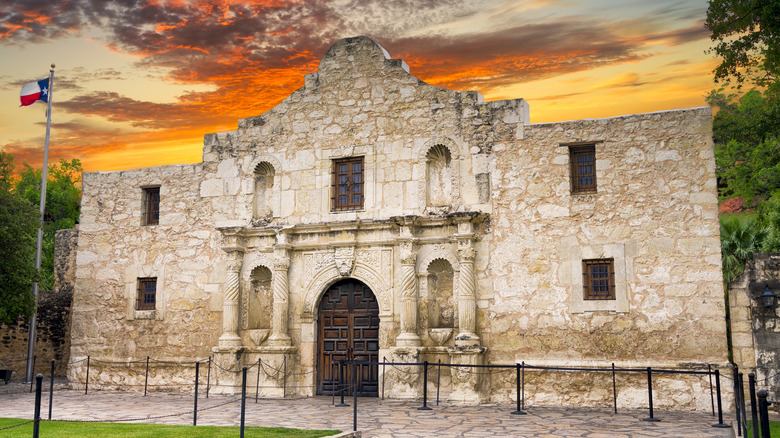 The Alamo at sunset