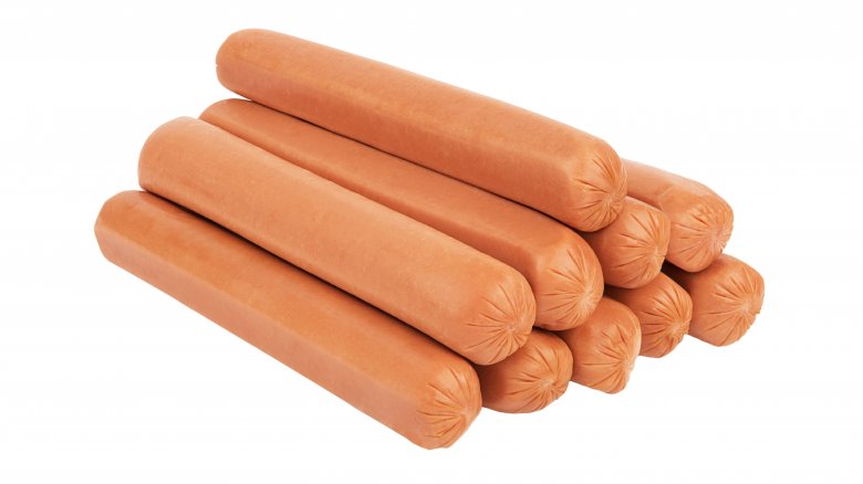 Raw hot dogs