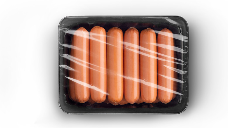 Unopened hot dog package 