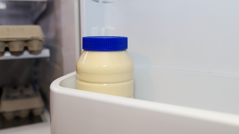 mayonnaise jar in fridge