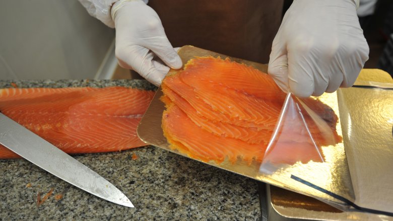 packaging smoked salmon