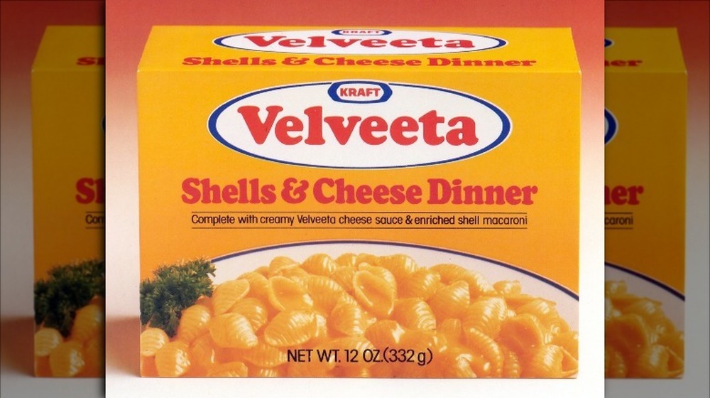 Vintage box of Velveeta shells and cheese dinner