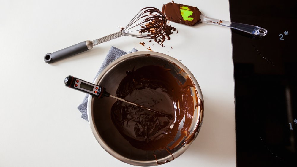 tempering chocolate whisk spatula thermometer