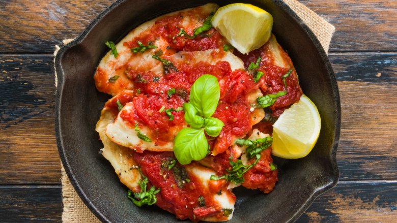 Cast iron pan tomatoes