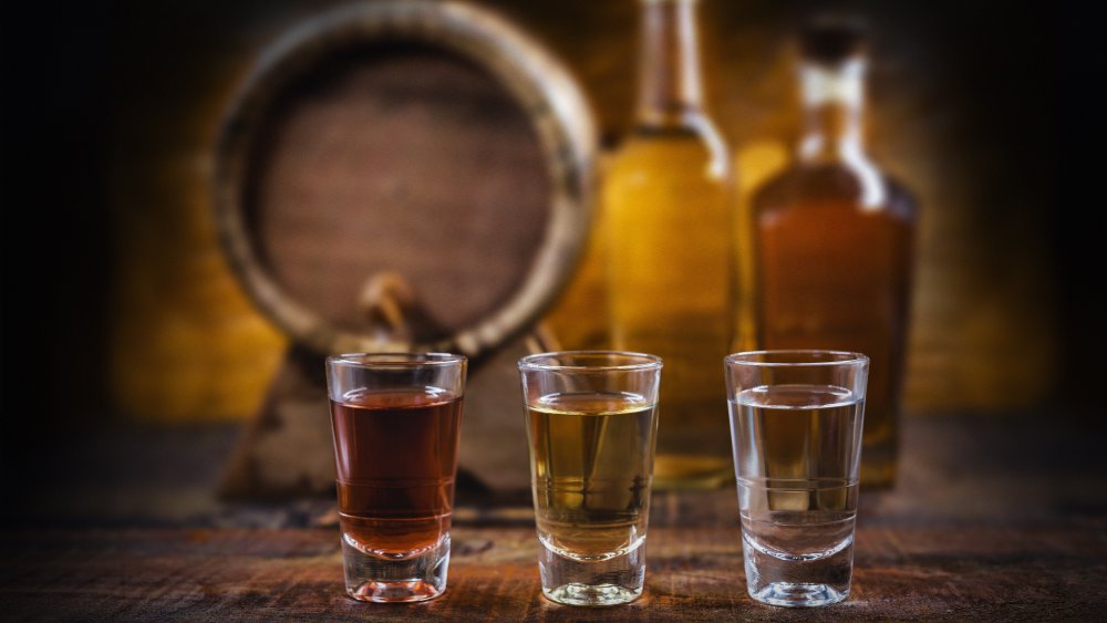 Shots of hard alcohol, including vermouth