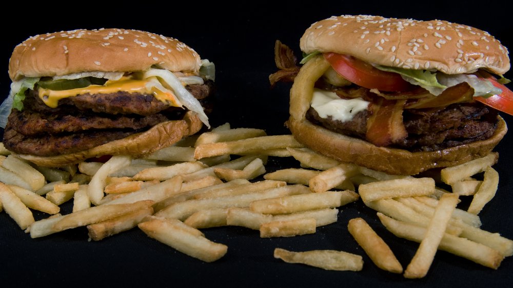 fast food burgers and fries