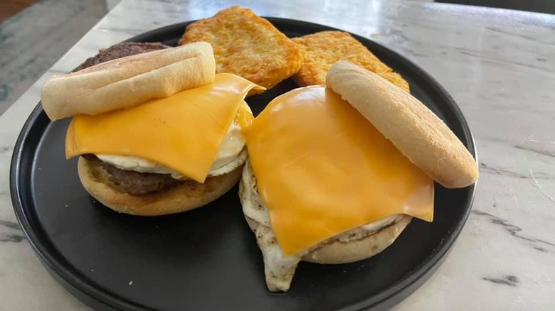 Homemade Egg McMuffin on plate