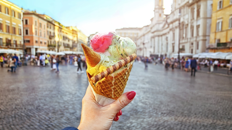 ice cream cone in Rome