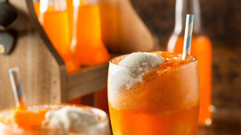 orange soda vanilla ice cream float