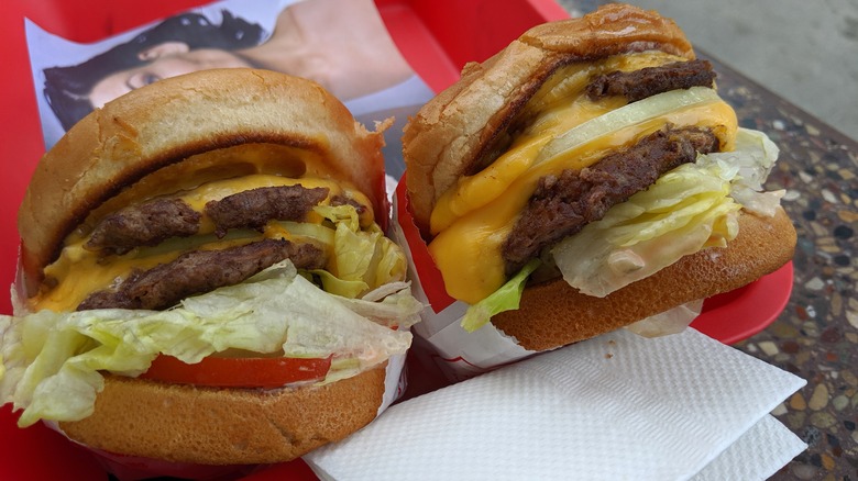 in-n-out double double burger with animal sauce