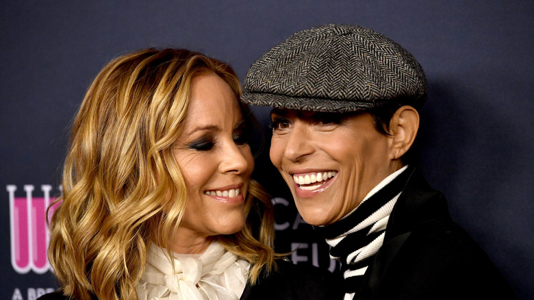 Chef Dominique Crenn and fiancee Maria Bello