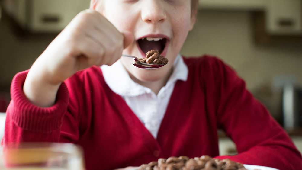 Child eating cereal