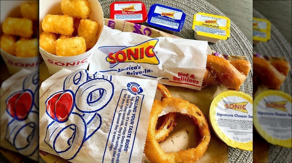 An array of food products from Sonic