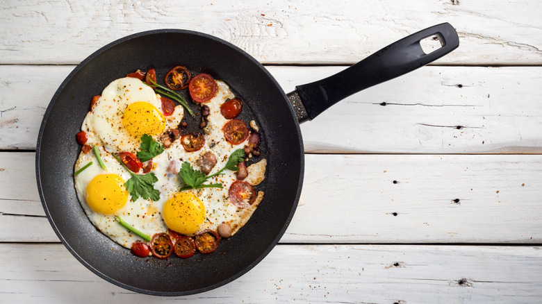 Breakfast in a nonstick skillet 