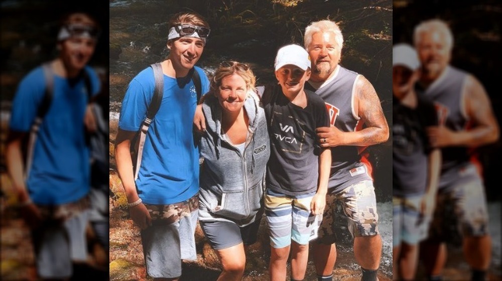 The Fieri family hiking