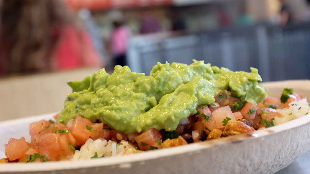 bowl topped with Chipotle guacamole