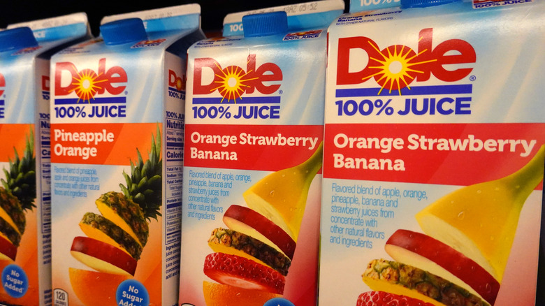 Dole fruit juice at grocery store