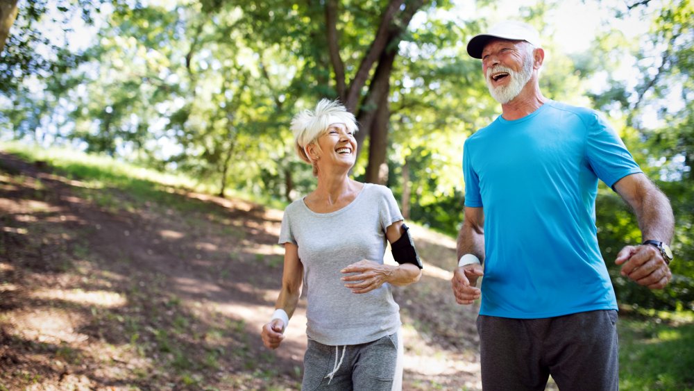 Older couple exercising