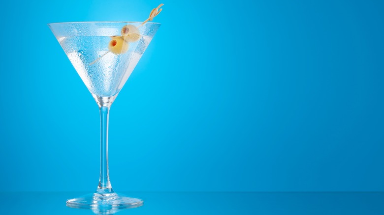 Martini on blue background