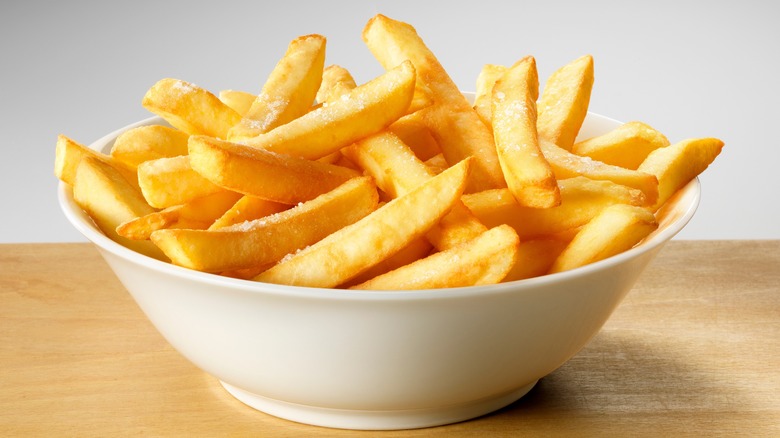 Bowl of thick cut french fries