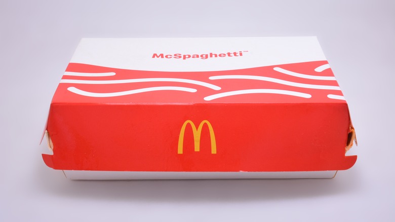 McSpaghetti container on off-white surface