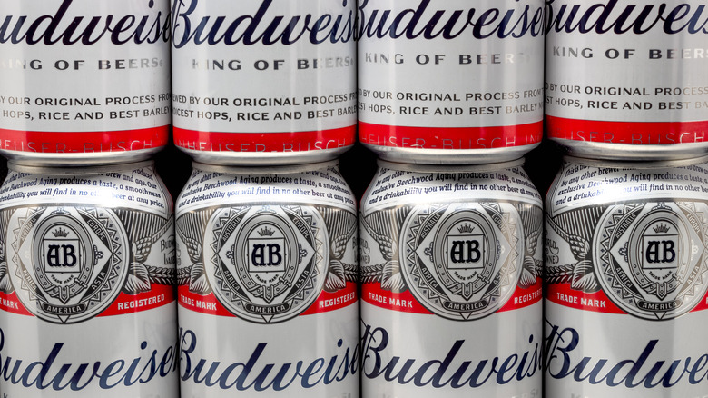 Lines of Budweiser cans