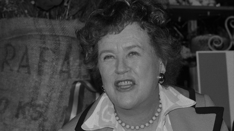 Julia Child smiling and talking